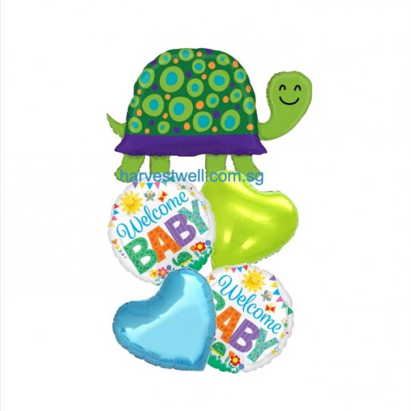 Welcome Baby Turtle Balloon Bouquet